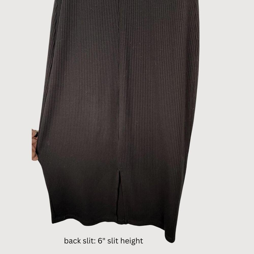 Reformation Ribbed TENCEL Tank Midi Dress Scoop Back Black Size S - Picture 8 of 8